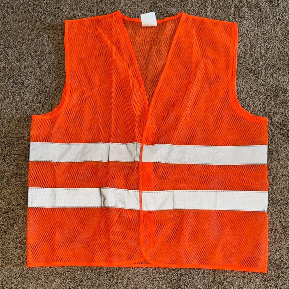 Orange Safety Vest with Reflective Stripes